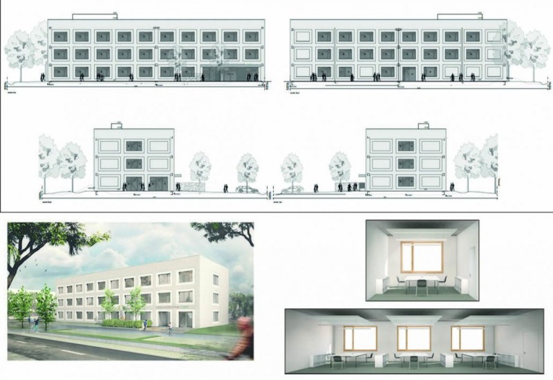 Ansichten des neuen Gebäudes an der Kiem-Pauli-Straße